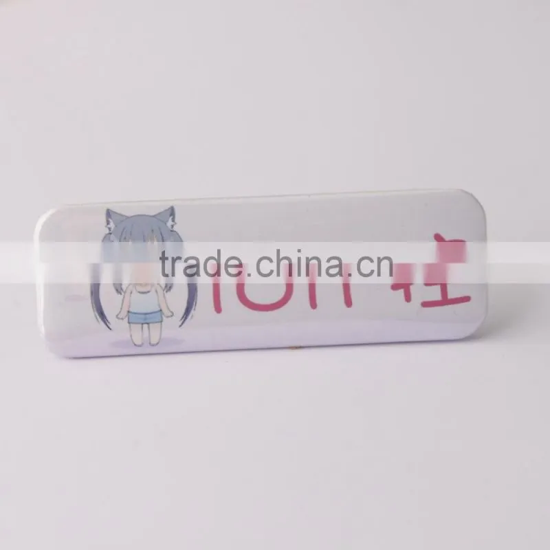 Custom reusable tinplate name badge