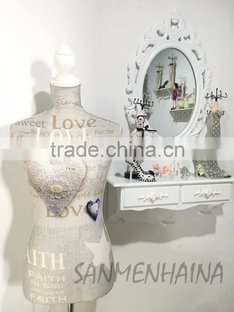 heart and button printing elastic fabric Female Mannequin