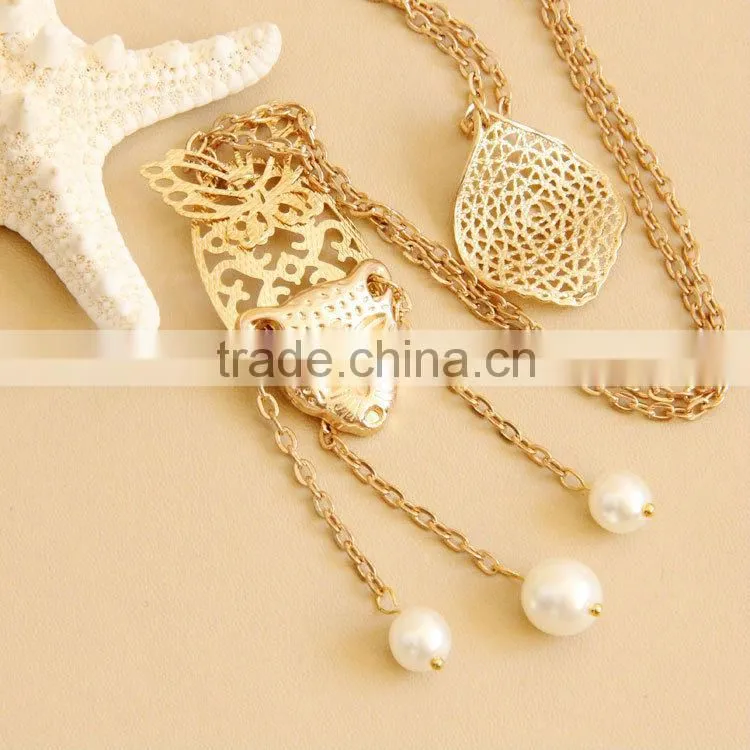 MYLOVE gold pearl sweaterchain fahion coat chain MLSC-19