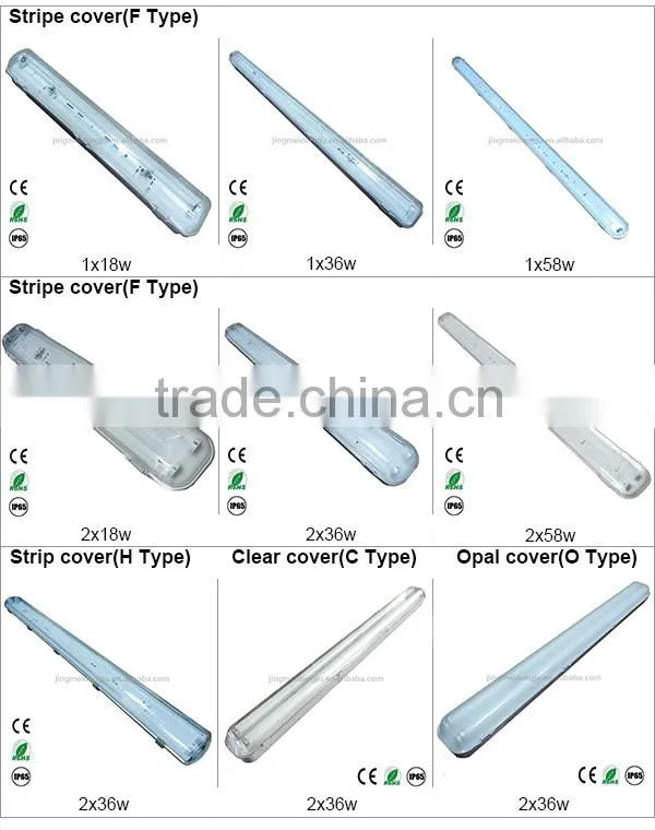 IP65,CE,Rohs 58w fluorescent lamp batten fitting