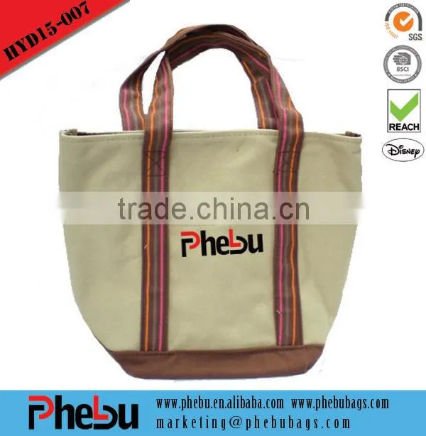 Rope handle canvas beach bag for lady