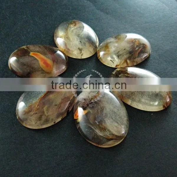 30x40mm big oval yellow brown artificial cloudy pattern glass cabochon DIY jewelry supplies findings 4120090