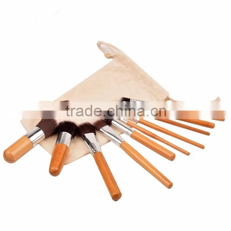 Hot sale high quality 11 pcs bamboo makeup brush set including kabuki makeup brushes