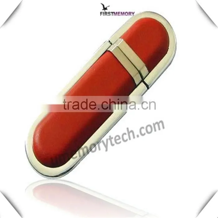 Leather material Commercial Memory Stick 32GB 64GB Key Chain Pendrive