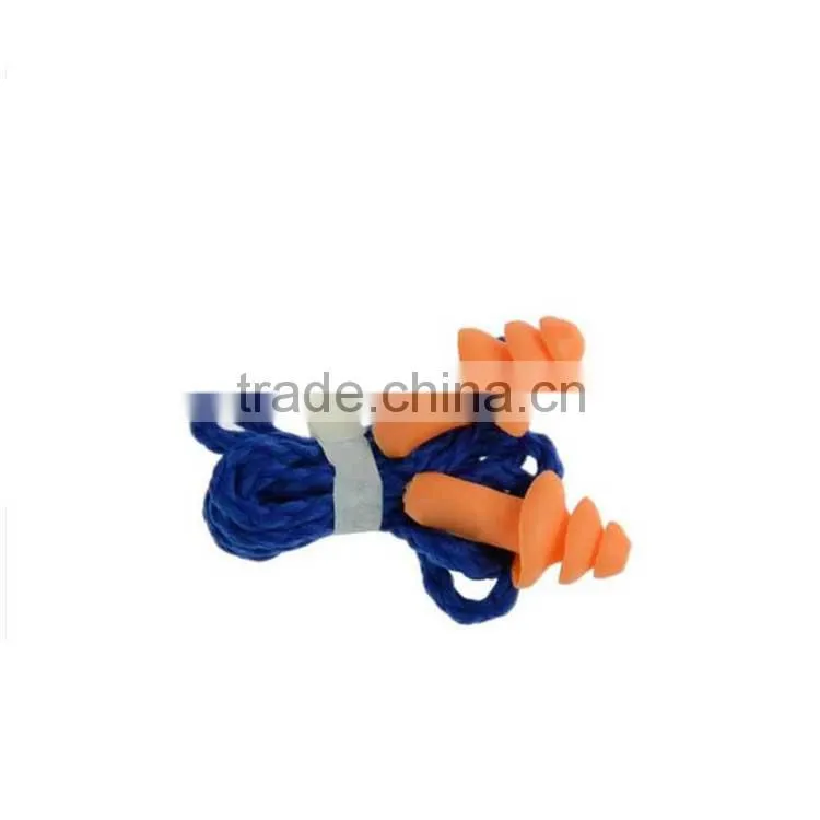 CE standard silicone string earplugs for hearing protection