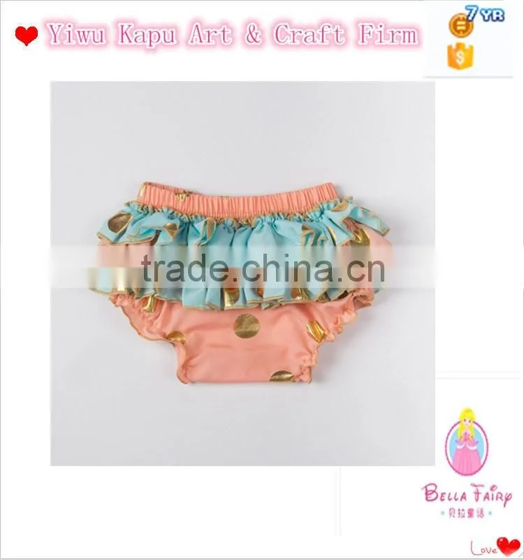2016 sweet design ruffle diaper cover bloomers, polka dot ruffle bloomers for children in stock