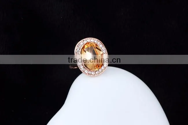 18K gold color rings with blue Gemstone 3gram gold ring