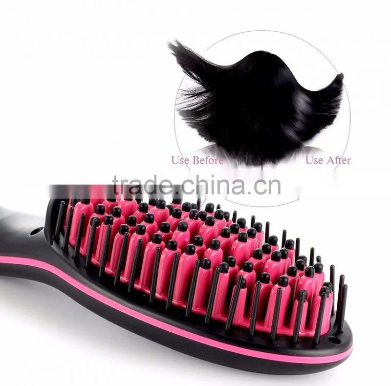 Private Label 2016 Wholesale High Quality Creative Electric Hair Straightening Brush Tops 10 Ceramic Hair Straighteners Comb