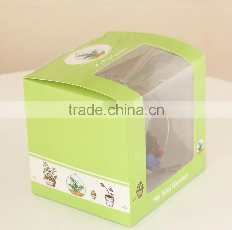 artificial terrarium plants in hollow glass ball with Cartoon characters for Christmas and home decoration