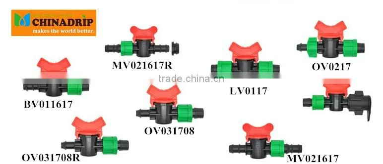 drip tape fittings Mini Valve male thread Fitting Joiner for drip tape irrigation