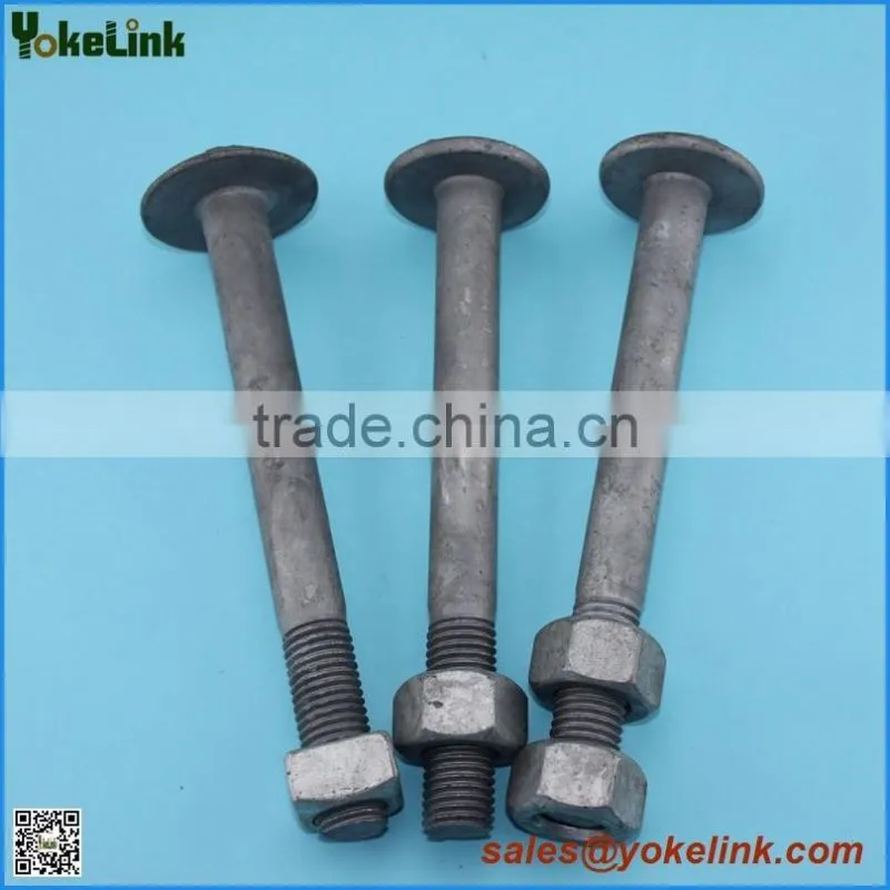 Hot Dip Galvanized Square Head Machine Bolts With nuts