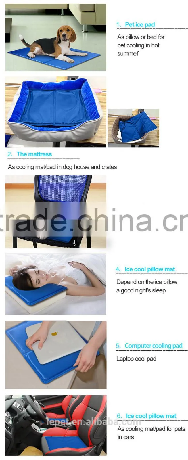 factory wholesale supplies Re-usable cooling mats for dogs/pet cooling mat/cool mat for dogs
