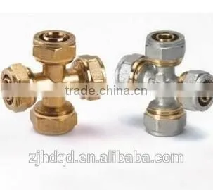 brass fitting tee , brass tee for pex-al-pex connect , tee connector