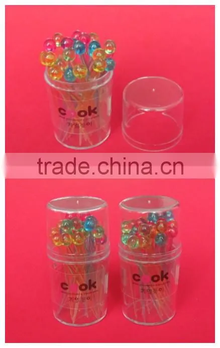 reusable plastic fruit toothpick with container