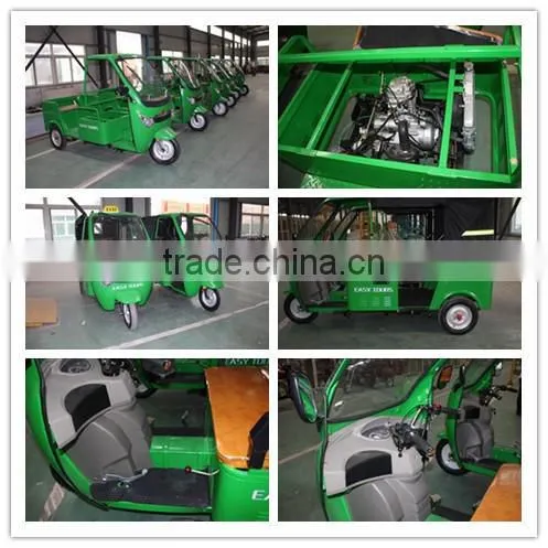 Bajaj style gas & oil powered tricycle for passenger for African market