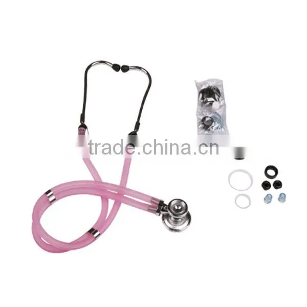 Pink Multifunctional Dual Head Double Barrel Stethoscope