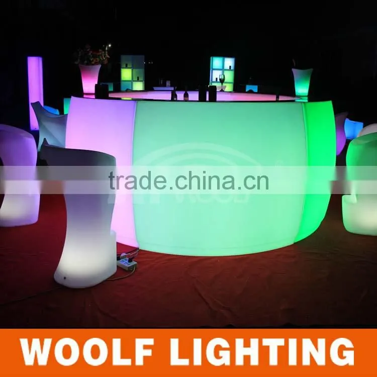 rechargeable battery illuminated led round bar counter