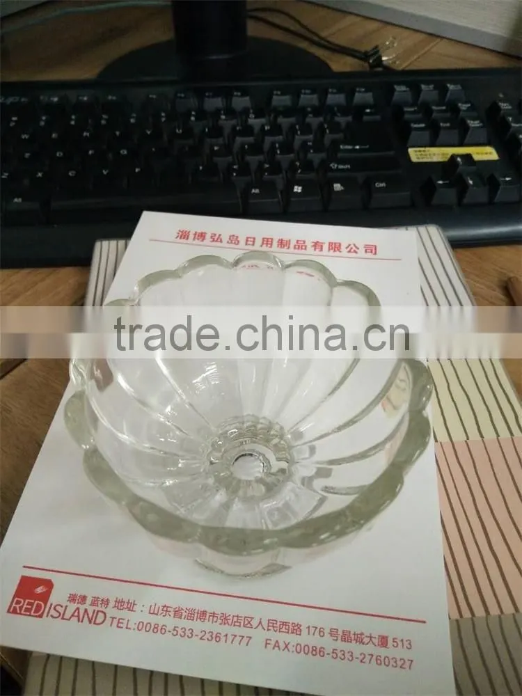 Crystal embossed glass icecream bowl glass icecream cup