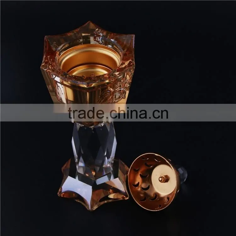European style golden metal crystal incense burner
