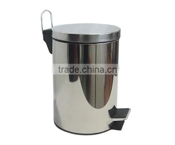 Estilo Round Brushed Stainless Steel Step Trash Can - Fingerprint Resistant