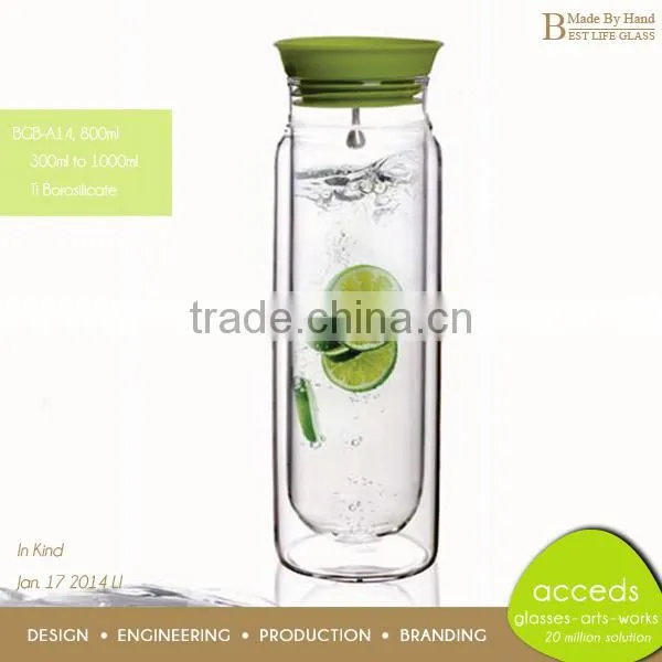 Different Shaped Design Custom Glass Drink Bottle BPA Free