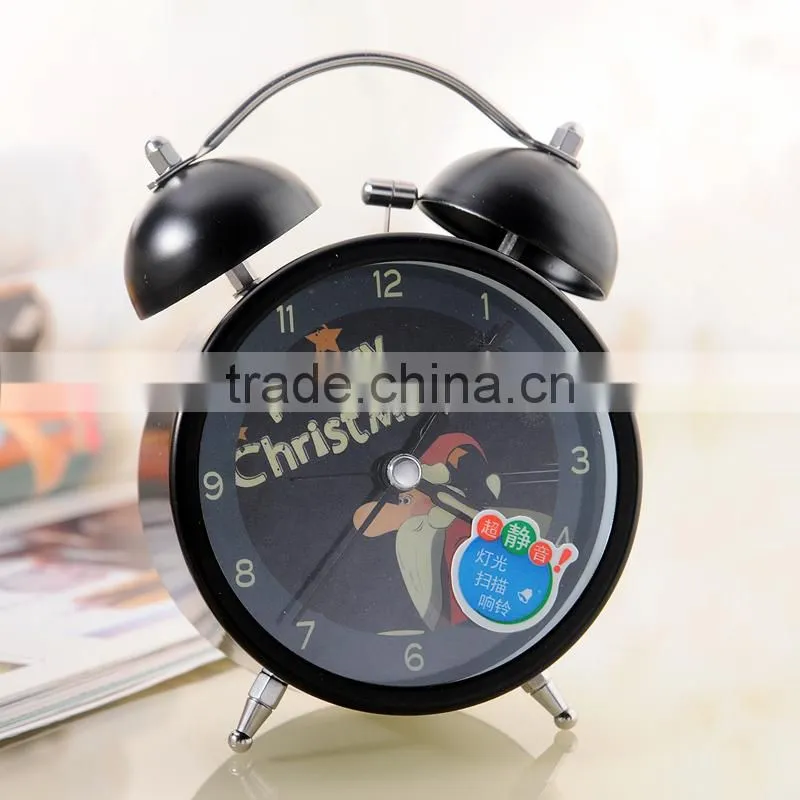 Supply Fashion colorful ultra-quiet with light Twin Bell alarm Clock --White star