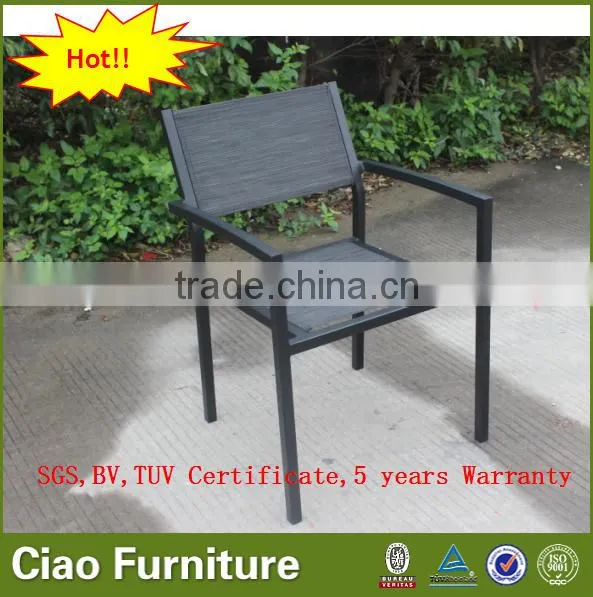 Sling garden chair outdoor furniture aluminium coffee stacking chair