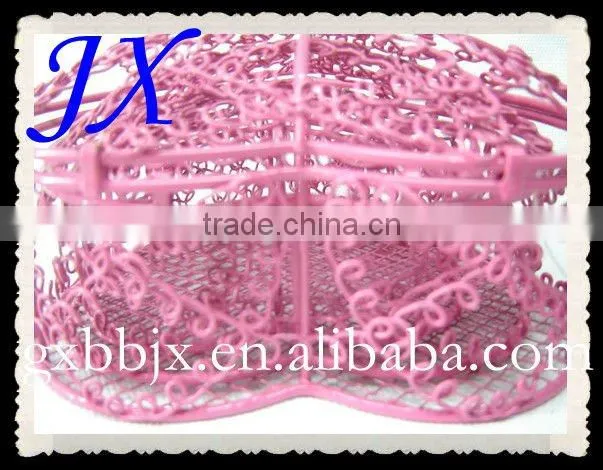 Heart shaped pink wire love gift box set of three