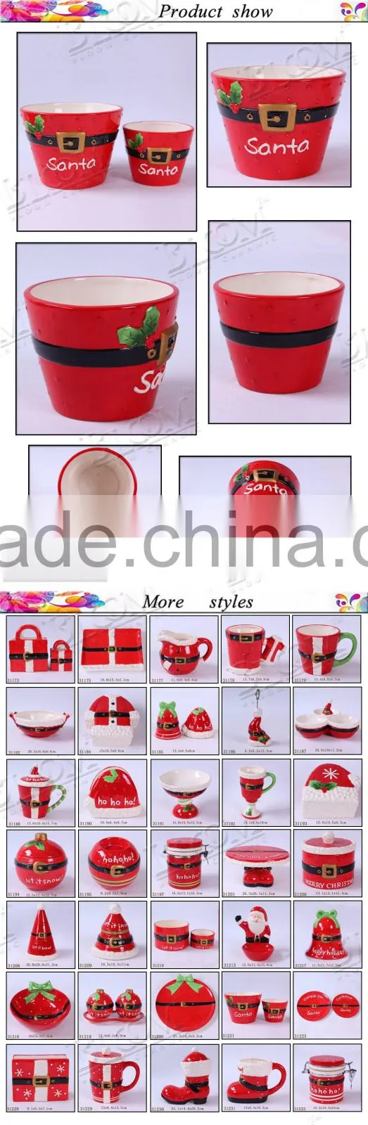 garden decoration ceramic christmas flowerpot