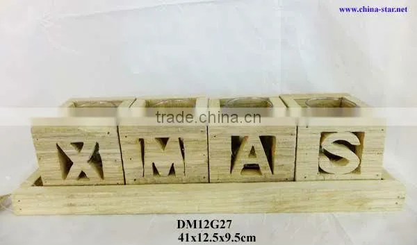 wooden candle holder for christmas