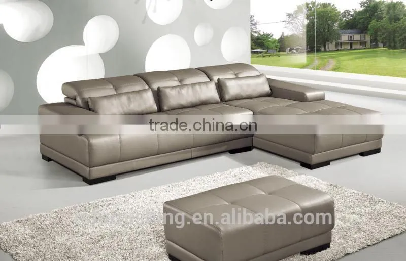 JR6008 Contemporary Leather living room Sofa Grey Sectional easy cheap PU/leather sofa on sale