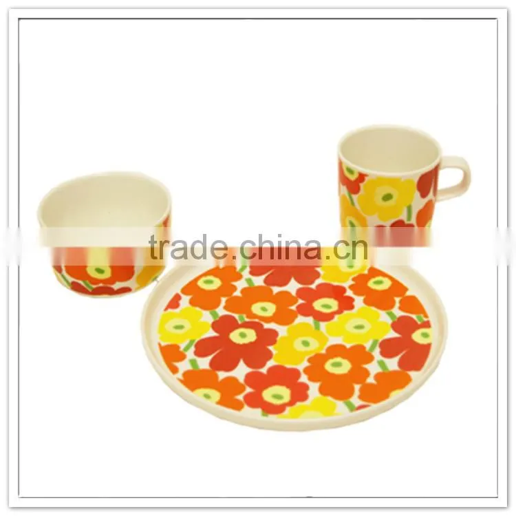 12pcs Plate/ bowl & cup melamine sets, food safety children decal tableware set