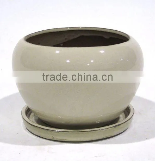 2012 hot sale Ceramic Indoor Pot with saucer