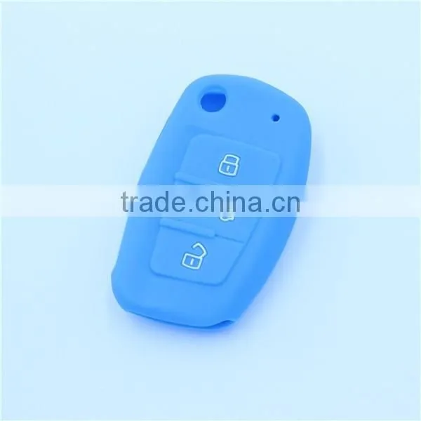 for audi fold 3 buttons keys silicone remtoe key holder, silicone car key case