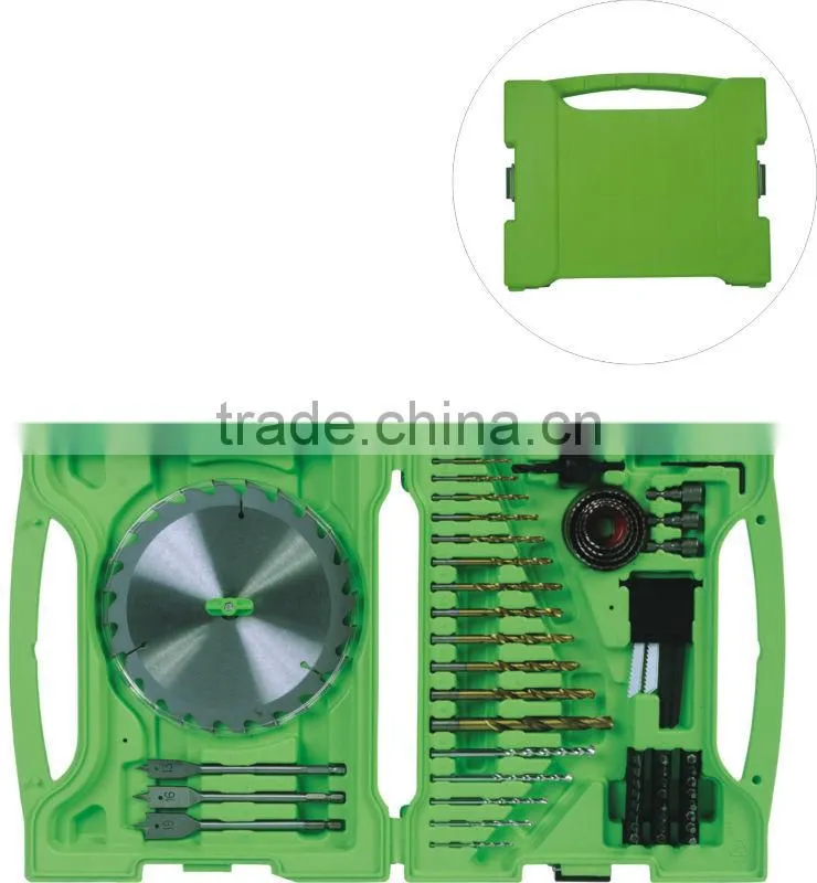 68pcs combination drill and saw blade set in plastic case