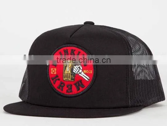 Custom Mesh Embroidery Patch Trucker Cap/Flat Brim Trucker Hat/Custom Rope Snapback Hat