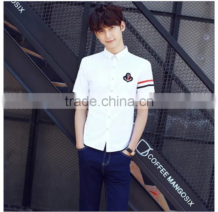 School White Cotton Shirt And Navy Blue Denim Skirt Sets