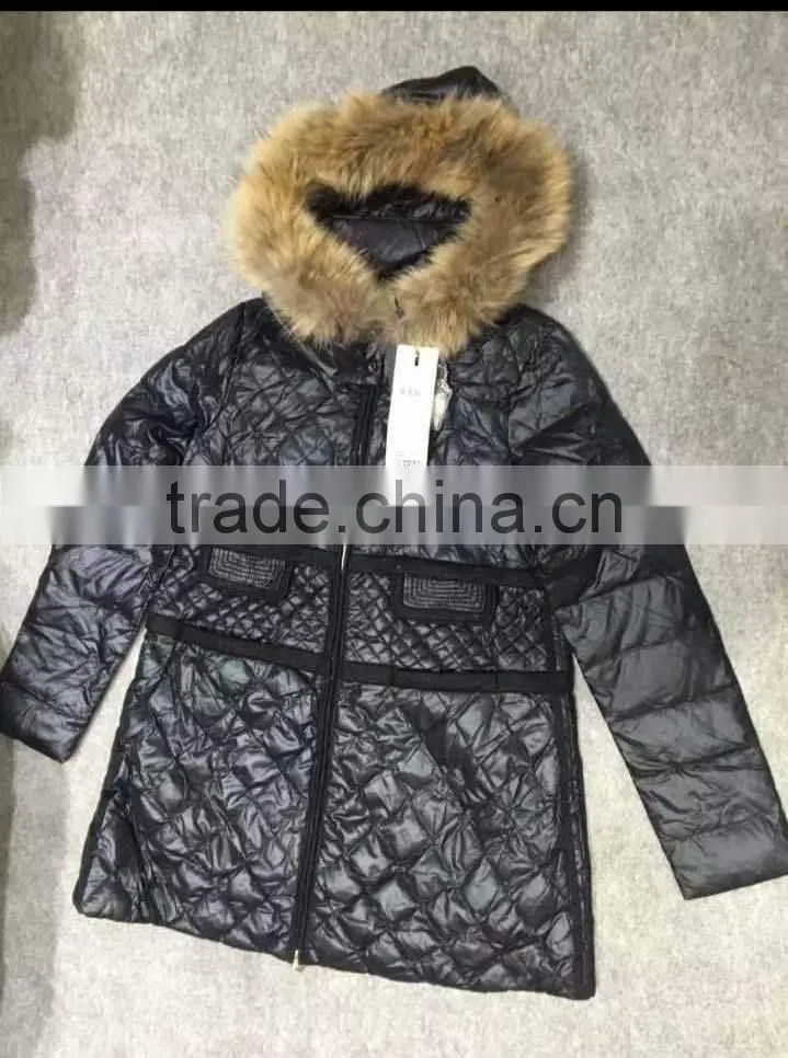 GZY folding down jacket kid girls winter coat stock breathable slim model export African export gunagzhou warehouse cheap deli