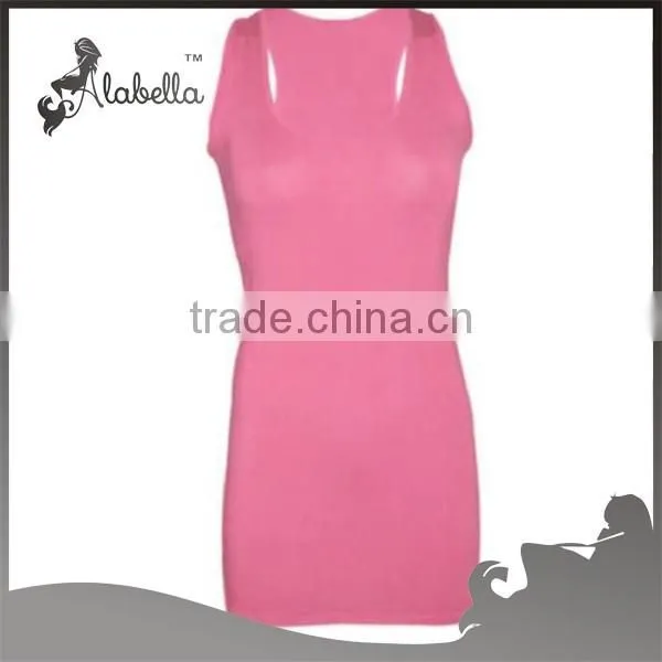 New womens plus scoop neck racer back sleeveless long jersey vest top size 16-20