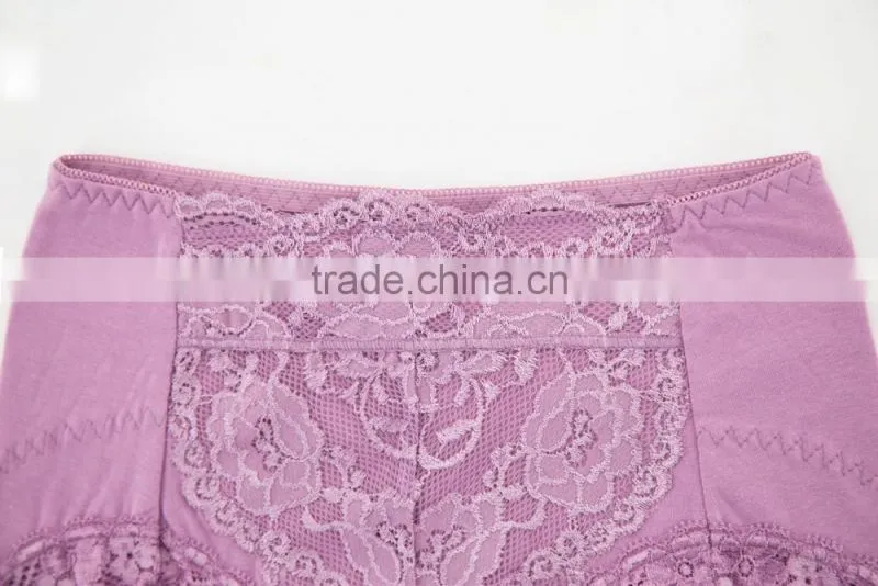 Purple Cheapest 95% Cotton 5% Spandex with Lace Sexy Fancy Woman Underwear