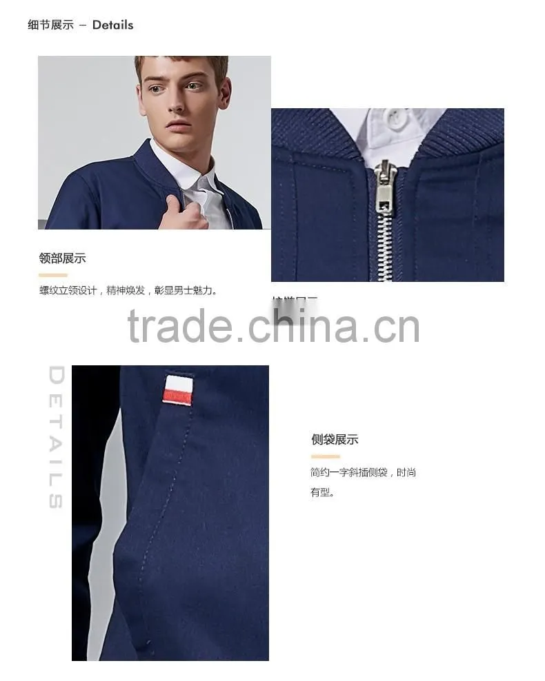 Hot Selling New Design Popular High Quality Men Jacket Solid Coat Custom Logo Zipper Pockets Outerwear