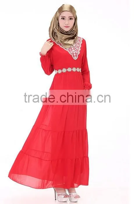 formal women lace long sleeve muslim evening dress