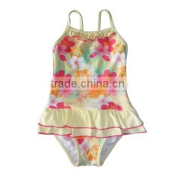 Red baby girl swimwear one piece with hello kitty printing