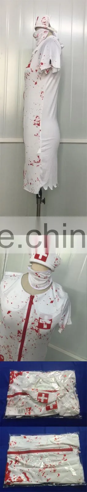 Sexy White Dress Ghost Nurse Cosplay Halloween Costumes China Wholesale