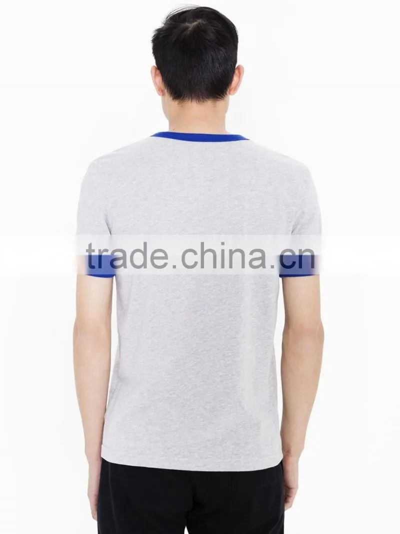 latest fashion young man ringer tee cotton ringer tee design for man