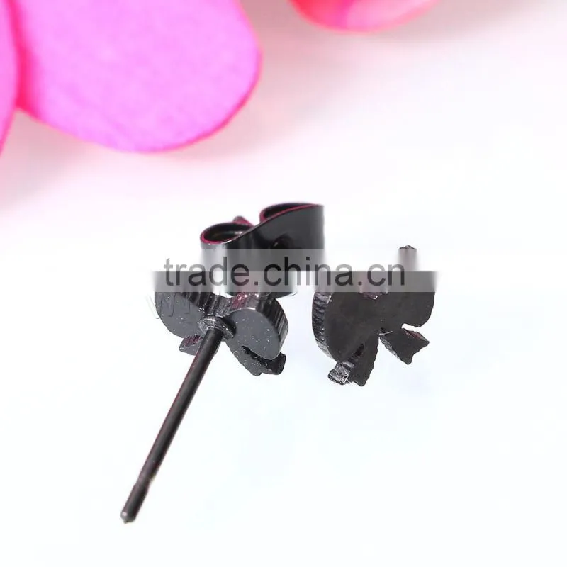 Stainless Steel Bowknot Stud Earring findings earring stud simple earring