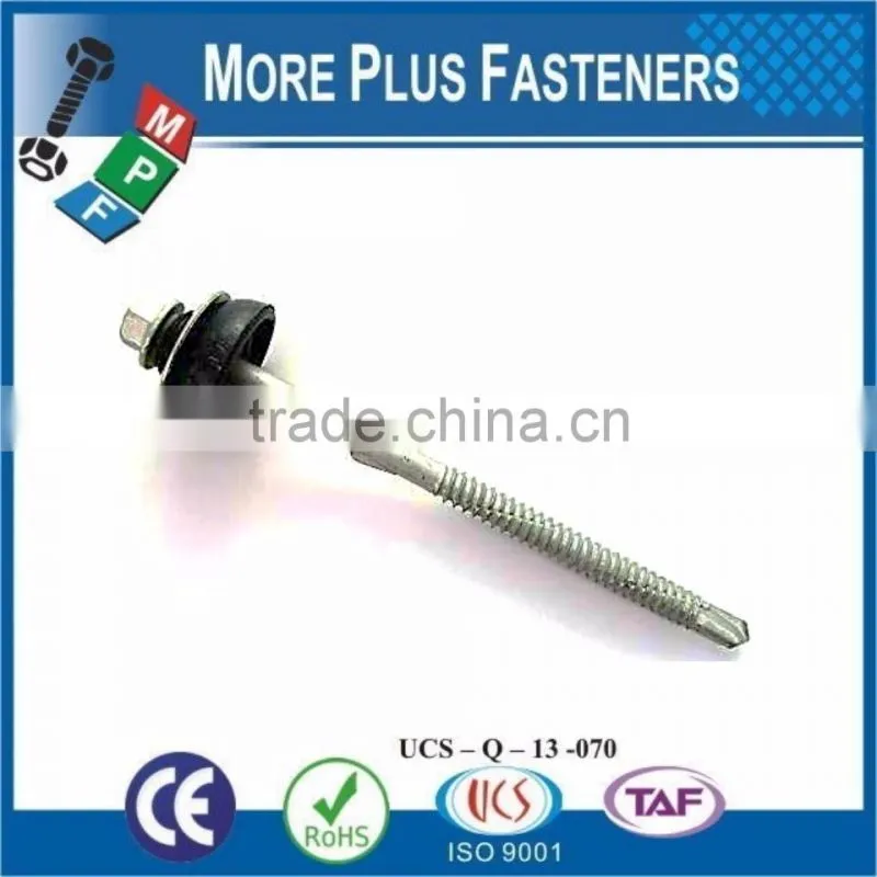 Made in Taiwan Double Thread Hex Flange Fibercement Light Section Heavy Duty Wafer Head Steel Special Self Drilling Screw
