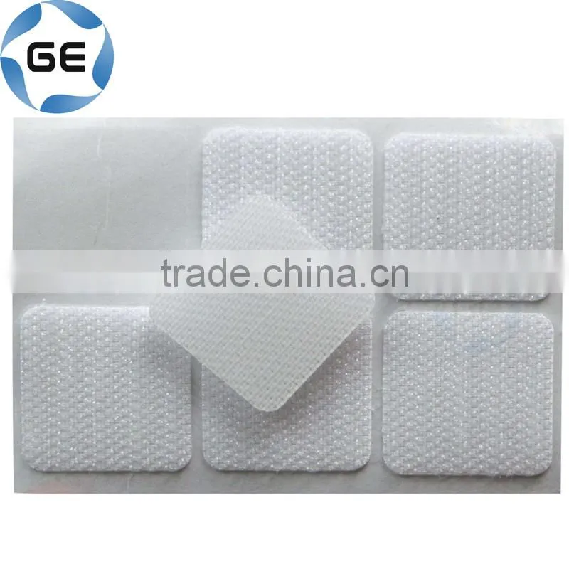 Quality Self-Adhesive Nylon Hook and Loop Dots with Silicone Paper Customized Round Sticky Hookloop Dot with Back Hot Melt Glue
