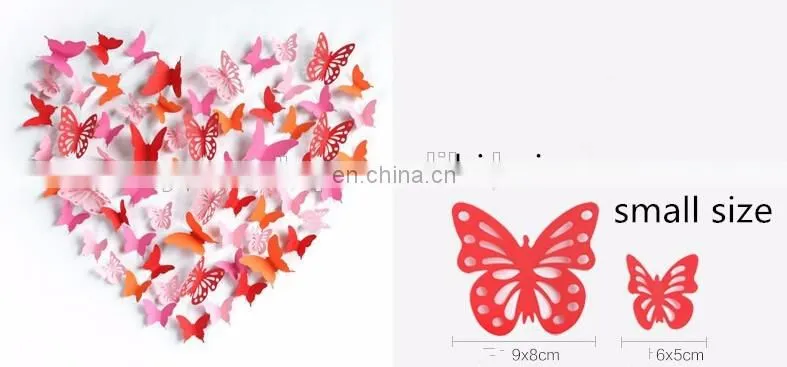 Laser Cut 3D Butterfly Paper Wall Sticker Home Decoration Wholesale