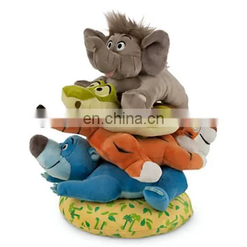 Baby education toy loop toys plush elephant crocodile bear tiger toys